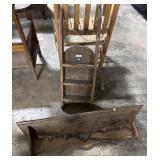 Pine Knick Knack Shelf, Pine Sleigh Shelf.
