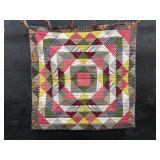 Hand Stitched Geometric Scrappy Baby Patch Quilt.
