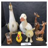 Animal Statues & Bird Whistle.