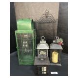 4 Decorative Metal Lanterns & Plate Display.