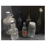 Moxi Bottle, Mason Jar and Vintage Bottles.