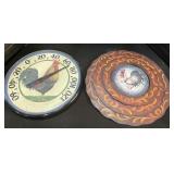 Rooster Thermometer & Plates.
