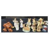 Nolde Forest Redware Bunny Bank & Figurines,