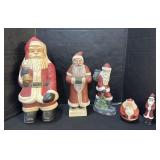 5 Santa Statues.: In good condition, no major