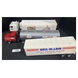 Pressed Steel Advertising Semi Trucks & Trailers.