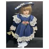 Soft Expressions Porcelain Doll W/ Stand.