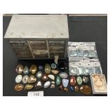 Organizer & Various Polished Rocks & Minerals.