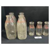 7 Vintage Wengertï¿½s Dairy Glass Milk Bottles