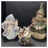 3 Snowman Figures.