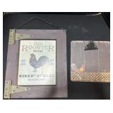 Rooster Coffee Wall Hanging & Rooster Clip Board.