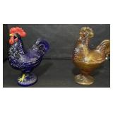 2 Roosters On Nests.