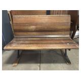 Antique Wooden Double School Desk.