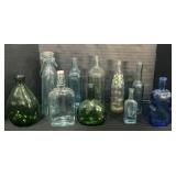 Glass Bottles, Moxie, Cloverdale, Blown Glass