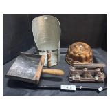 Antique Grain Scoops, Chocolate Mold and Copper