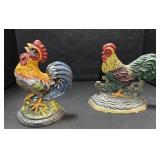 Cast Iron Rooster Bookends.