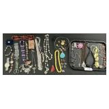 Costume Jewlery Necklaces, Watches, Beads.