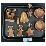 Breininger Redware Pottery Christmas Ornaments.