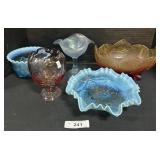 Fenton Hand Painted Pink Vase, Opalescent Glass