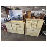 Mid Century Modern Blonde Oak Dresser & Vanity.