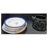 Blue & White Plates, Ceramic Jar.
