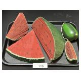 Watermelon Painted Logs.