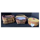 3 Longaberger Baskets.