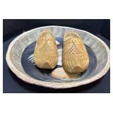Wooden Dutch Clogs & Rooster Bowl.