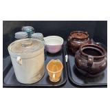 Mason Jars, Ceramic Crocks.