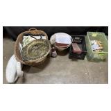 Lamp & Lampshades, Wooden Goose, Purses.