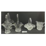 Fenton Frosted Glass Basket, EAPG Baskets, Pitcher