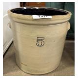 Blue Decorated Stoneware Crock.
