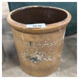 Blue Decorated Stoneware Crock.