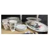 Christmas Dinnerware & Turkey Serving Plate.