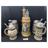 Vintage Ceramic Figure Stein & Avon Beer Steins.
