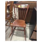 Folk Art Painted Hitchcock Style Rocker.
