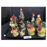 Large Lot Of Chicken Statues.
