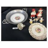 Japan & Lefton Figurines, Vintage Plates & Cup.