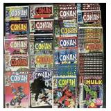Marvel Hulk & Conan Comic Books.