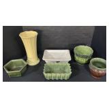 Haeger & Majolica Planters, Fiesta Vase.