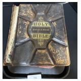 Fraktur Birth Record & 19th C. Illustrated Bible.