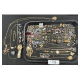 Tray Pf Costume Jewelry, Necklaces & Earrings.