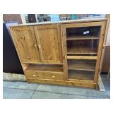 Traditional Style Pine Console Cabinet.