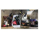 Lawn & Garden Tools, DeWalt Drill, Levels, Bowsaw.