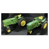 Pair Of Cast Iron John Deere Tractor.