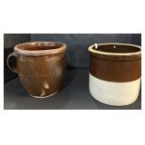 2 Stoneware Planters.