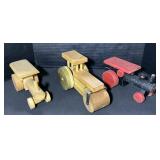 Wooden Tractors & Steamroller.