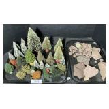 Bottle Brush Trees & Model Rocks.