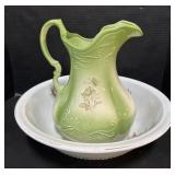 Floral Ironstone Pitcher & Basin Set.