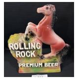 Chalkware Rolling Rock Beer Advertising Display