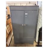 Vtg Gray Painter Armoire.
